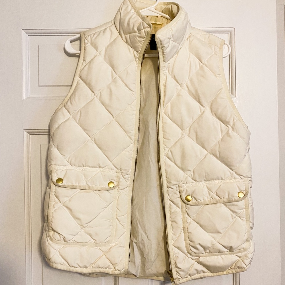 J. Crew white puffer vest